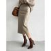 Women's Clothing High-Waisted Slimming PU Leather Skirt Midi Autumn Winter Flowy Skirt For Ladies_ecoleips.com