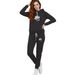 Trendy Fleece-Lined Hoodie Set With Paw Print Design - Women's Casual Long-Sleeve Pullover & Pants Outfit (250g Thick Fabric, Multiple Colors & Sizes)_ecoleips.com