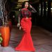 Verve 2025 Plus Size Women's Floral Edge Mesh Sheer Ruffle Dress Gown_ecoleips.com