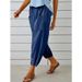 High Waisted Buttoned Cotton Linen Pants For Women Loose Fit Cropped Wide Leg Style From Europe And America_ecoleips.com