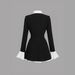 Women's Clothing Women's Elegant Fake Two-Piece Dress – V-Neck Blouse & Mini Skirt Set (S-XL, Wrinkle-Free Polyester, Office & Date Night Ready)_ecoleips.com