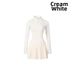 Women's Long Sleeved Sports Dress Zipper Stand Collar Fitness Tennis Skirt Set Anti Exposure Outdoor Running_ecoleips.com