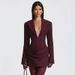 Women's Sexy Deep V Long Sleeve Ruched High Waist Bodycon Mini Dress – Elegant Fall Winter Gown_ecoleips.com