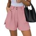 Aria Basics Aria Basics European And American Cross-Border 2026 Summer New High-Waisted Fashion Casual Shorts Solid Color Comfortable_ecoleips.com