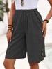 K New Shorts, Cropped Pants, Women's Solid Color Pants, Straight Leg Pants_ecoleips.com