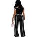 Women's Clothing Sexy Temperament One Shoulder Solid Color Slim Fit Top Wide Leg Pants Two Piece Set_ecoleips.com