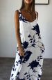 2025 Summer New European American Women's Fashion Cross-Border Vacation Long Dress With Printed Straps, Backless,_ecoleips.com