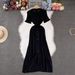Women's Clothing Women's Solid Color Knit Dress Summer Short Sleeved Single Breasted Hollowed Out Skirt High End Feel Style For Formal & Casual_ecoleips.com
