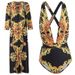 Sexy V-Neck One-Piece Swimsuit With Cover-Up – Tummy Control & Backless Design, High-Waisted Swimwear With Floral Print (S-Xl, 2 Styles)_ecoleips.com