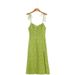 23 Summer New Women's European And American Style Fashionable Slimming Green Floral Split Strap Dress With Shoulder Ties_ecoleips.com