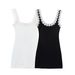ZOEVA20265 Summer New Simple Slim And Thin Short Dress With Material Accessories_ecoleips.com