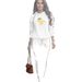 Women's Autumn Winter Unique Print Classic Two Stripes Loose Fitting Comfortable Hooded Sweatshirt Set_ecoleips.com