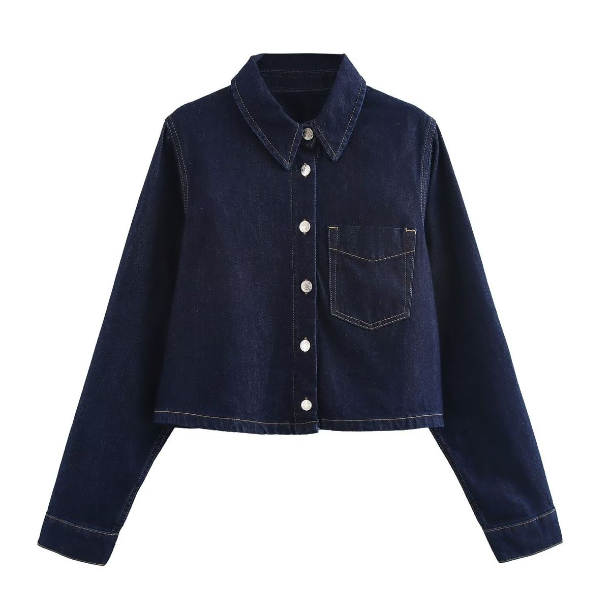 Streetwear Denim Shirt – Oversized Patchwork Design For Women (Unisex Fit & Urban Layering Essential)_ecoleips.com