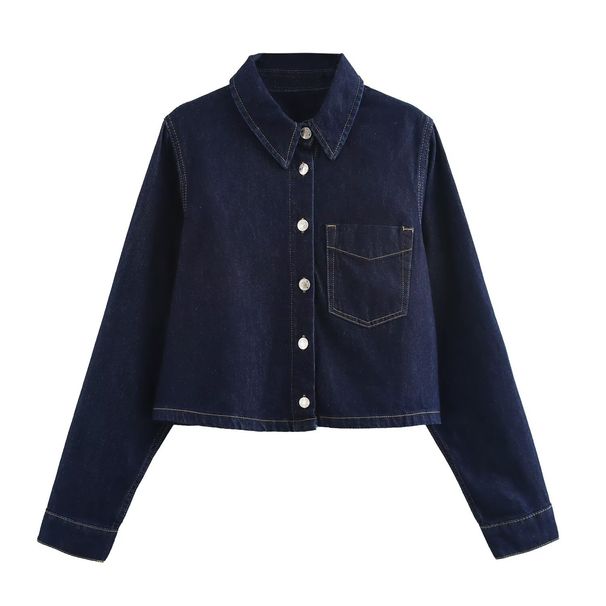 Streetwear Denim Shirt – Oversized Patchwork Design For Women (Unisex Fit & Urban Layering Essential)_ecoleips.com