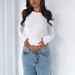 Women's Spring/Summer Round Neck Solid Color Slim-Fitting Long-Sleeved Top_ecoleips.com