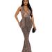 Women's Clothing Women's Stylish Sexy Darling Neck Leopard Print Backless Bodysuit Hot Selling Fashion Jumpsuits Rompers_ecoleips.com
