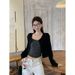 Casual Korean-style Long-sleeve Cardigan With Striped Tank Top And Camisole, Autumn Two-piece Fashion Set_ecoleips.com