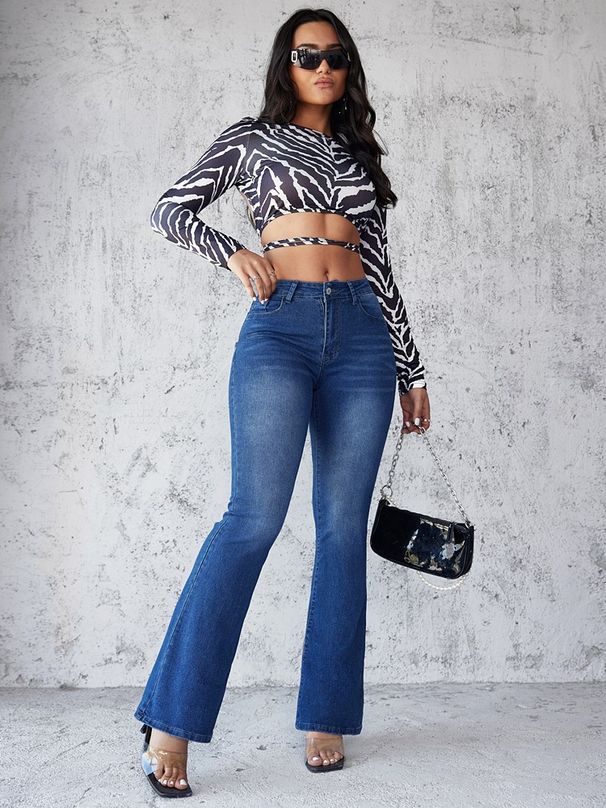 2025 European and American foreign trade women's clothing independent station new fashion casual high waist belly slim jeans women_ecoleips.com