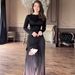 Women's Slim Fit Long Dress Tie Dye Pleated Gradient Elegant Style European American Fashion 2024_ecoleips.com