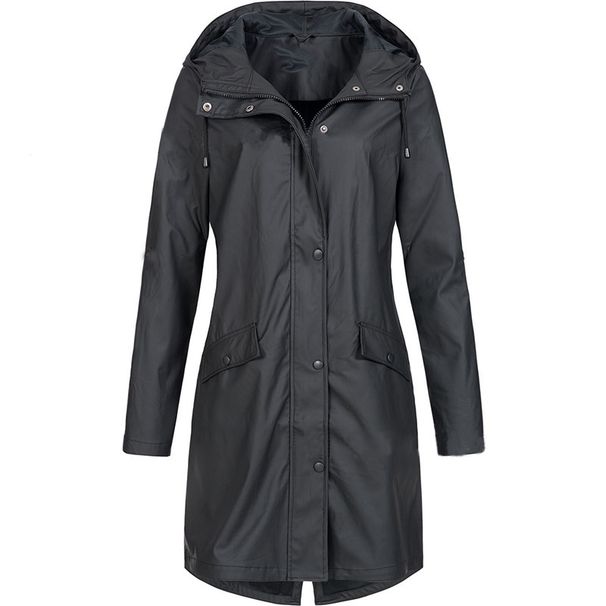 Women's Waterproof Hiking Jacket – Longline Windproof Outdoor Coat With Hood In Yellow/Green/Black/Blue/Pink_ecoleips.com