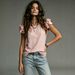Women's Casual Round Neck Double Layer Ruffled Short Sleeve Blouse – Elegant Solid Color Summer Top 2026_ecoleips.com