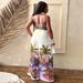 Women's Clothing Fashion Printed Sleeveless Shirt Collar Wide Leg Pants Suit_ecoleips.com