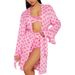 Women's Three Piece Set Sexy Front Opening Long Sleeved Comfortable Shorts_ecoleips.com