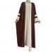 Verve Cardigan Robe Clothing Dubai Women's Muslim Long Dress Abaya Two-Piece Set_ecoleips.com