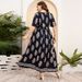 Women's Clothing Plus Size Flower Short Sleeve Big Swing Dress Loose V Neck Travel Holiday Style Long Skirt Beach Dress_ecoleips.com