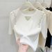 Women's Clothing Hollow Knit Sweater Women's Short Sleeves Summer New French Sweet And Spicy Style Design Ice Silk Slim Tops Women's Trend_ecoleips.com