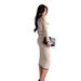 Korean Chic Women's Knitted Dress Autumn Winter Retro High Collar Color Block Mid-Length Slim Fit Strappy Niche Fashion_ecoleips.com