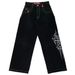 Women's Clothing Black And Gray Denim Wide Leg Pants Jazz Dance Pants High Waist Retro Niche Design Denim Jeans_ecoleips.com
