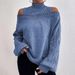 Off-Shoulder Elegance Knit Sweater – Relaxed Mock Neck, Lantern Sleeves (S-XXXL, 8 Colors, Office-to-Event Versatility)_ecoleips.com