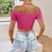 Voya New Foreign Trade Sexy Sweet And Spicy Style One Piece T-shirt Summer New Off Shoulder Short Top For Women_ecoleips.com
