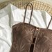 Women's Solid Color One-Piece Swimsuit - Sexy High-Cut Monokini With Floral Embroidery For Beach & Pool_ecoleips.com