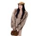 Women’s Faux Fur-Trimmed Leather Jacket – Winter Short Coat With Victoria-Inspired Style (One Size, Brown Sugar Champagne)_ecoleips.com