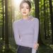 Elegant Off-Shoulder Long Sleeve T-Shirt High Neck Slim Fit Trendy Inner Layer Top for Women Sexy Ribbons Design New Style 2025_ecoleips.com