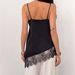 V-Neck Asymmetrical Lace Trim Sleeveless Top - Relaxed Fit Camisole For Women, Breathable Daily Wear Blouse_ecoleips.com