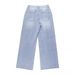 Women's Clothing Washed Blue Zipper Button Closure Jeans_ecoleips.com