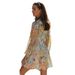 Women's Fashion Full Skirt Dress V Neck Puff Sleeve Lace Patchwork Printed European And American Export Style Dress_ecoleips.com