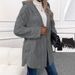 Autumn/Winter Hooded Solid Color Buttoned Long-Sleeved Casual Jacket_ecoleips.com