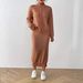 Elegant Solid Color Women's Outfit - High Neck Pullover Sweater & Bodycon Pencil Skirt Two-Piece Set_ecoleips.com
