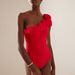 Women's Clothing Summer New One Shoulder Three Dimensional Flower Seaside Vacation One Piece Swimsuit Beach Suit_ecoleips.com