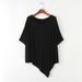 Irregular Bat Sleeve T-shirt Women's Summer Medium And Long Modal Short Sleeve Large Size Loose Crew Neck Bottoming Shirt Top_ecoleips.com