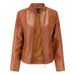 Women's Clothing Leather Jacket Women's Temperament Large Size Stand Collar PU Leather Women's Leather Jacket Women's Leather Coat_ecoleips.com