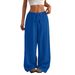 Cross-Border European And American New Style Women's Solid Color Loose Bark Wrinkle Draped Waist Drawstring_ecoleips.com