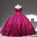 Rose Red Sweetheart Collar Tutu Skirt Adult Ceremony Evening Dress Female Host High Waist_ecoleips.com