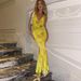 Women's Elegant Deep V Halter Floral Print Ruffled Maxi Dress – Fall Party Gown 2026_ecoleips.com