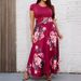 plus Size Slim Fit round Neck Printed Rose Casual Dress for Women Elegant Stylish English Fashion Spring/Autumn Summer_ecoleips.com
