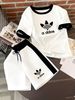 Women's Clothing Women's Summer Luxury Style Print Color Block Short Sleeve Shorts Set Loose Casual Suit Personalized_ecoleips.com